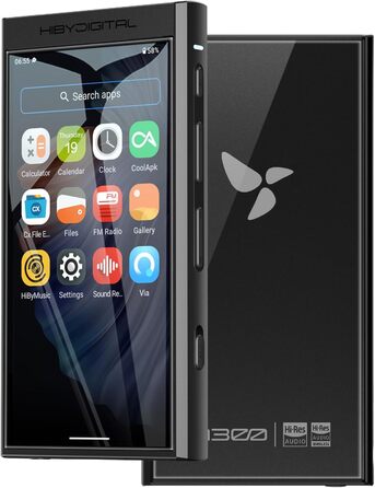 HiBy Digital M300 музичний плеєр з динаміком, Android 13, SD665, Bluetooth, Wi-Fi, FM, дисплей IPS 1280x640, підтримка PCM768k DSD256, 128ГБ+2ТБ пам'яті, чорний