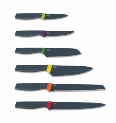 Набір кухонних ножів у каруселі Joseph Joseph Opal 7 пр., чорний (98481)