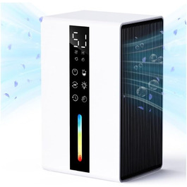 Електричний осушувач повітря з баком для води - 3 швидкості, 2 режими, таймер 48H, авто-стоп, захист від замерзання, для спальні та ванної кімнати (1800 мл)