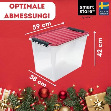 Коробка для зберігання новорічних кулі та прикрас з кришкою | Безпечне та стильне зберігання для Різдва | 61 літр | Без BPA | Набір 1 шт.