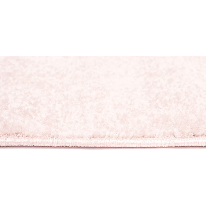 Флоридський килим TAPISO з коротким ворсом для спальні, вітальні, дитячої, підліткової спальні, світлий однотонний сучасний дизайн, Екотекс (80 х 150 см, рожевий)