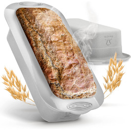 Силіконова форма для випічки хліба Backefix для випічки хліба 750 г, антипригарна і гнучка форма для випічки хліба, сіра 23 см