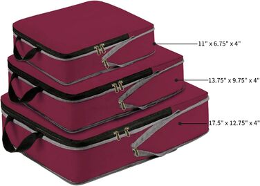 Набір компресійних органайзерів для одягу в подорожі Eono by Amazon, 4 предмети, темно-синій — компресійні куби для пакування в валізу та рюкзак