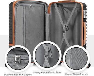 Набір дорожніх валіз Joyway 6 предметів, жорсткий корпус, з косметичкою, 4 колесами та TSA-замком, білий колір