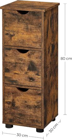 Шафка для ванної кімнати VASAGLE з 4 висувними ящиками, 30 x 30 x 82 см, для ванної, вітальні, кухні, білий колір, сучасний дизайн