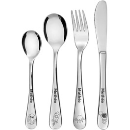 Дитячий набір посуду з гравіюванням імені (Астронавт)