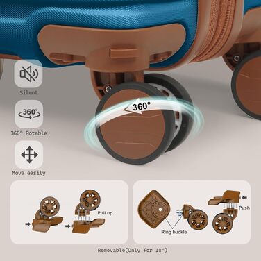 Набір дорожніх валіз Joyway 6 предметів, жорстка оболонка, з косметичкою, 4 колесами та TSA-замком, білий (комплект з валізою та сумкою)