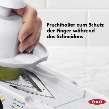 OXO Good Grips Професійний овочефрутовий слайсер 2.0 з лезом з японської сталі, сірий, для кухаря (одинарний, V-подібне лезо)
