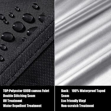 Водонепроникний чохол для садово-патіо меблів 600D Oxford, захист від вітру, пилу, UV-випромінювання (242x162x100 см)