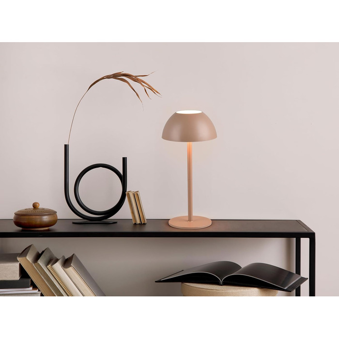 Бездротова лампа Роберта: LED-настільна лампа, нічник з регулюванням яскравості, USB-зарядка, 30 см, Кофе