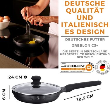 Сковорода-гриль Stone&Stone 28x28 см | Професійна сковорода для стейків | Німецьке антипригарне покриття GREBLON C3+ без PFOA | Знімна ручка | Підходить для індукції, газу та духовки | Для приготування барбекю з щипцями (24 см)