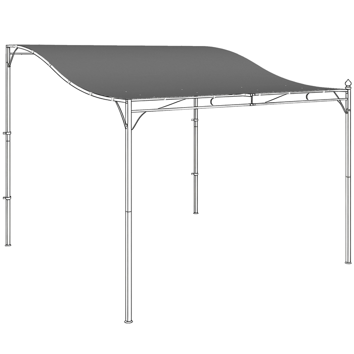 Замінний дах для перголи, сонцезахисний тент для навісу тераси, замінна тканина даху для павільйону 3 x 3 м (298x293 см), темно-сірий