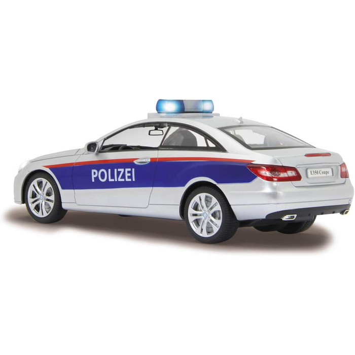 Модель Mercedes-Benz E350 Coupe 1:16 JAMARA 410023, 2.4GHz, срібно-червоний, поліцейська, зі звуковими та світловими ефектами