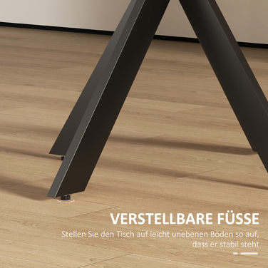 Округлий кухонний стіл Ø 75 см для 2-4 осіб - сучасний обідній стіл з металевим підставою 'павук', колір: коричневий