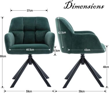 Офісний стілець Chairus обертовий оксамитовий зелений з металевими ніжками, без коліс для кабінету