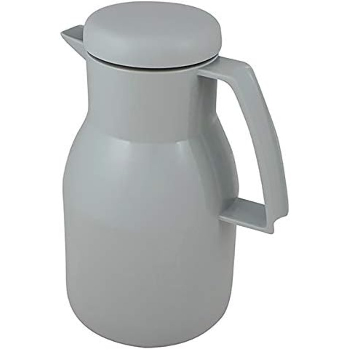 Термос Helios Wash Thermoskanne 1L: 6 годин тепла, 100% герметичний, для миття в посудомийній машині, з подвійним скляним вкладишем (сірий)