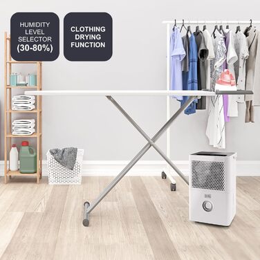 Зволожувач повітря BLACK+DECKER BXDH12E, 12 л/24 год, функція сушіння, 2 швидкості, резервуар 1.8 л, програмування 24 год, знімний та миючий фільтр, до 25 м², тихий