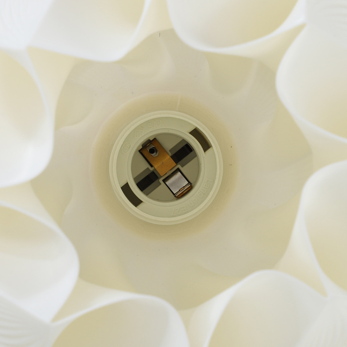 Торшер HOMCOM, LED-лампа з абажуром, надрукованим на 3D-принтері у вигляді квітки, настільна лампа для вітальні, ігрової кімнати, білий колір | Aosom