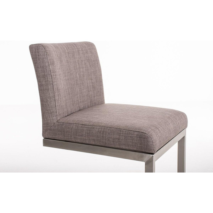 Барний стілець Paros з нержавіючої сталі, оббивка з тканини, з підлокітником та ергономічною підніжкою, сірий