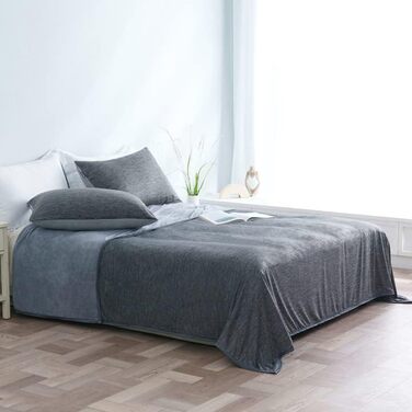 Літня ковдра MIULEE Cooling Blanket 150x200см, 2 в 1 самоохолоджуюча з Arc-Chill Q-MAX0.4, 200x218 см, сіра