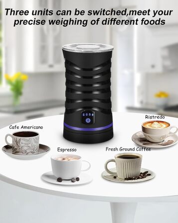 Електричний спінювач молока 4-в-1: гарячий та холодний, для кави та напоїв. Антипригарне покриття, автовимкнення