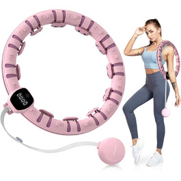 Смарт-обруч для хула, фітнес-обруч для схуднення для дорослих, Смарт-обруч для вправ Хула з 27 регульованими вузлами для жінок і чоловіків рожевий 102