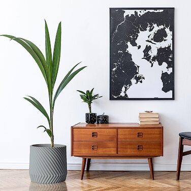 Квітчар Fox & Fern Großer: великий горщик для квітів з полістиролу (30,5 см) з 3D-текстурою та дренажним отвором, для дому та бетону