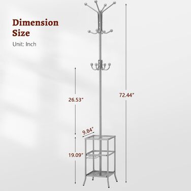 Вішалка для одягу FAVOOOSTY з підставкою для парасольки, 12 гачків, стійка, вішалка для пальто, для вітальні, спальні, срігау