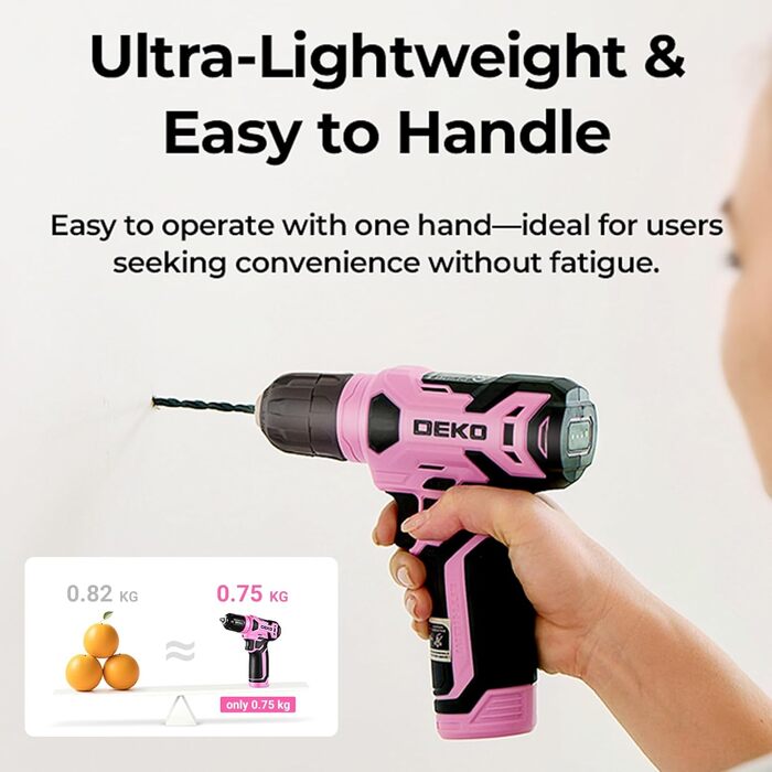 Набір інструментів DEKO 126 предметів в кейсі: професійний набір для дому, офісу та саду, рожевий