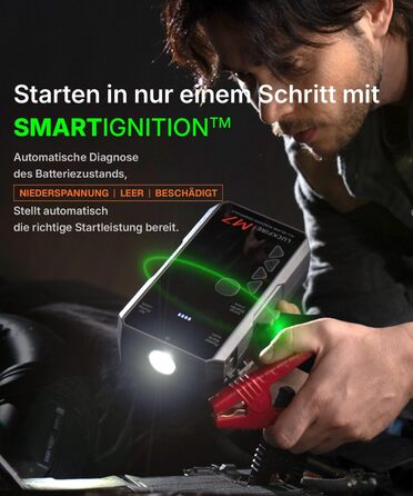 Портативний пусковий пристрій Smart Starthilfe Powerbank для автомобіля 12V з компресором, 150 PSI, 60Wh - для бензинових та дизельних двигунів до 8,5L та 6,5L відповідно