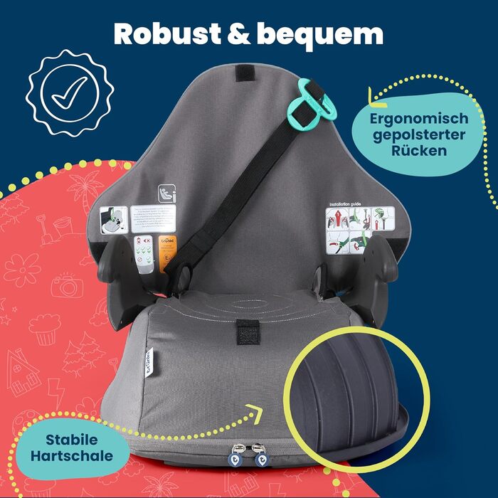 Trunki BoostApak 2-в-1: Автокрісло-бустер з рюкзаком для дітей (6+ років), i-Size, сірий (126-150 см)