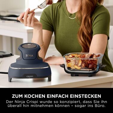 Ninja CRISPi Airfryer 3.8л, 4-в-1: фритюрниця, гриль, підігрів, Recrisp, сірий, 1700W, FN101EUSTGD