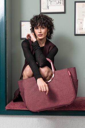 Сумка Reisenthel Loopshopper L – містка та водонепроникна сумка з перероблених PET-пляшок, золото (Twist Maroon)