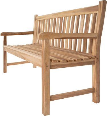 Садова лавка Divero Abruzzo 3-місна з тикового дерева, коричнева (натуральний тік)