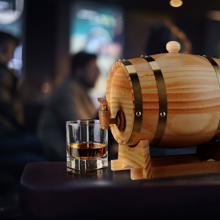 Дерев'яна бочка Relaxdays для настоянок та лікерів