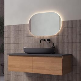 Дзеркало для ванної кімнати Loevschall з LED підсвічуванням, овальне, 80x50 см, регульоване, настінне