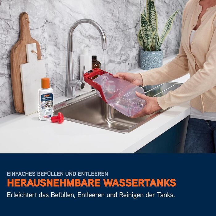 Vax SpotWash Duo: Портативний відпарювач для килимів та м'яких меблів з насадкою для тварин, аксесуари для щоденного прибирання, для різних поверхонь, з розчином для чищення (Spotwash EU)