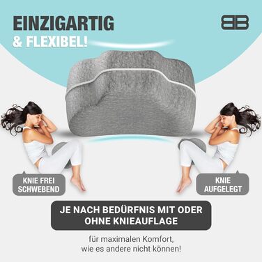 Підтримка для колін та ніг BACK BODYGUARD для тих, хто спить на боці - подушка для ніг та колін з чохлом - подушка для підтримки тіла для дорослих