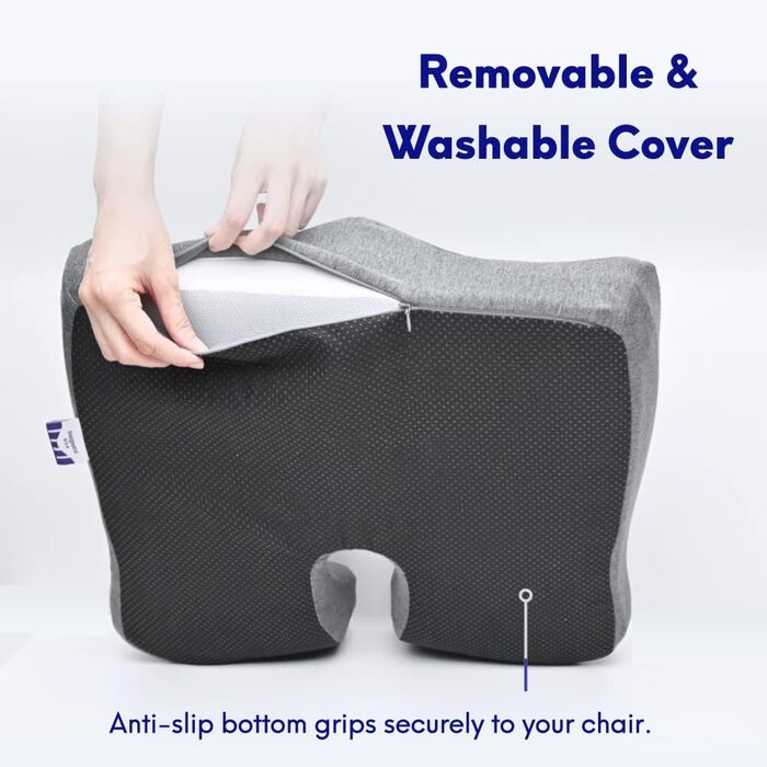 Подушка для сидіння C CUSHION LAB з Memory Foam для офісу, дому, авто, інвалідного візка, сіра