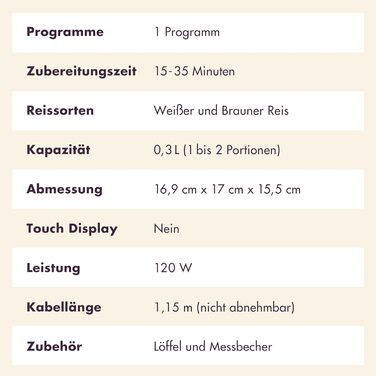 Міні рисоварка Reishunger 0.3L - для 1-2 порцій, керамічне покриття, чорний