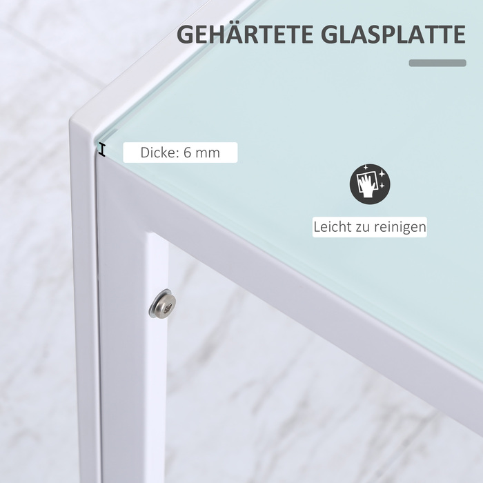 Обідній стіл для кухні, великий розмір, сучасний дизайн, 120 см x 60 см x 75 см, білий