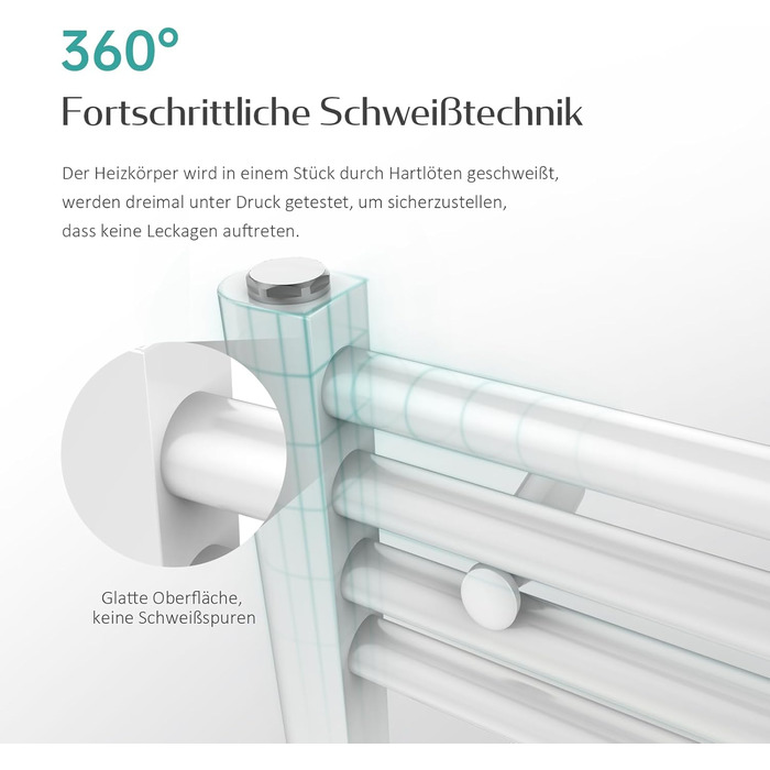 Рушникосушка EMKE Badheizkörper 1000x400 мм, біла, 356W