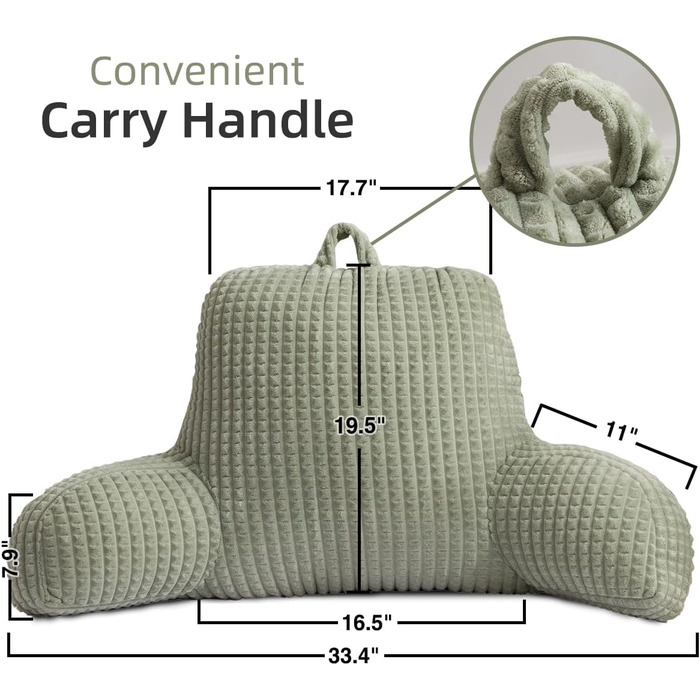 Лезковий крісло-мішок Holawakaka з підлокітниками та спинкою для читання та відпочинку, великий, зелений