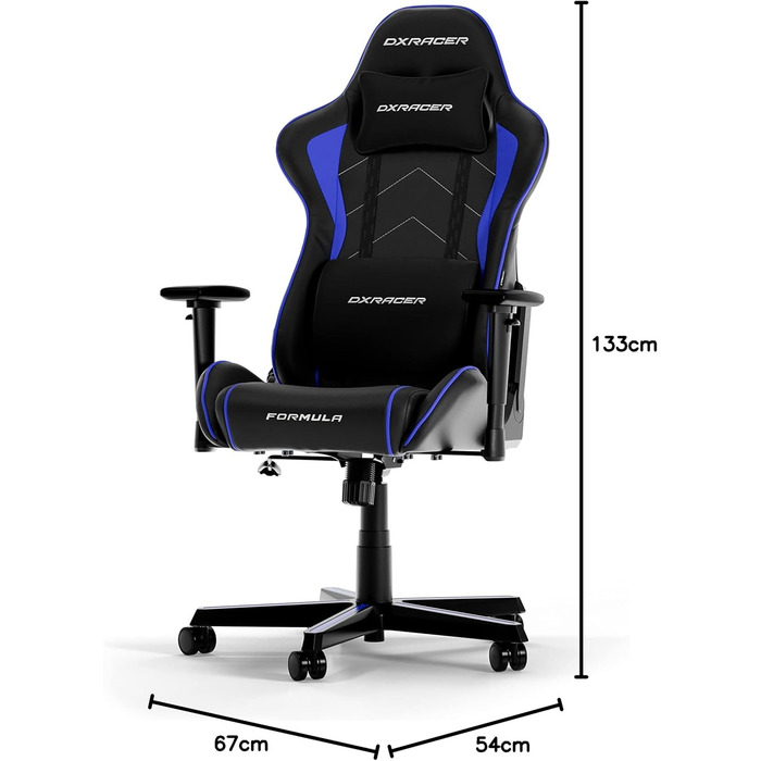 Оригінальне ігрове крісло DXRacer FORMULA L PVC Leather (Чорний/Індиго)