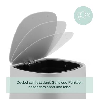 Відро для сміття Relaxdays 5 л з м'яким закриттям