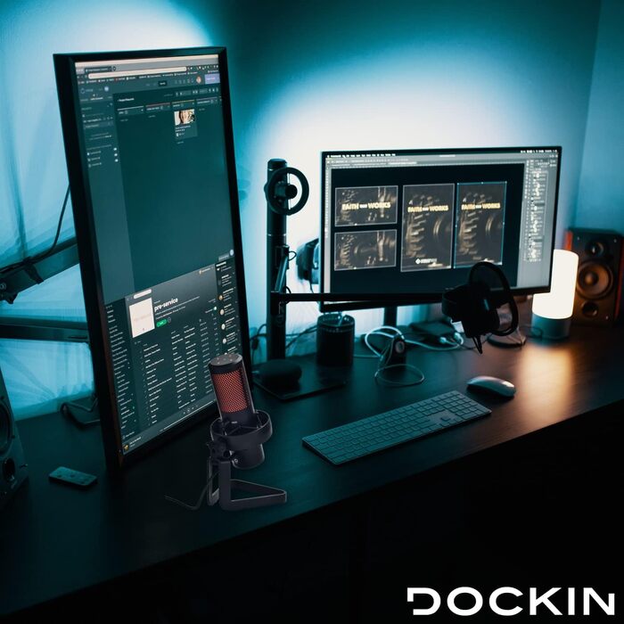 DOCKIN® MP2000: USB мікрофон-конденсатор для ПК, геймінгу, подкастів та стрімінгу. Якісний мікрофон з міцним кріпленням для запису звуку. Преміум звук (130дБ).