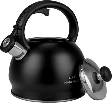 Чайник електричний індукційний 1.8L чорний з авто-свистком - Edelstahl, для плити, газової плити, електроплити, чайник-свисток, чайник-заварник