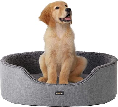Підстилка для собак FEANDREA, кошик для собак, поворотні подушки, 73 х 60 х 27 см, PGW31GG (м (83 х 63 х 27 см), сірий)