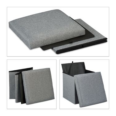 Relaxdays Пуф з місцем для зберігання