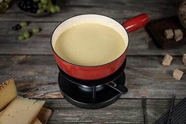 Фондю-каструля Kuhn Rikon з чавуну, емальована, 24 см, червона, 2.6 л